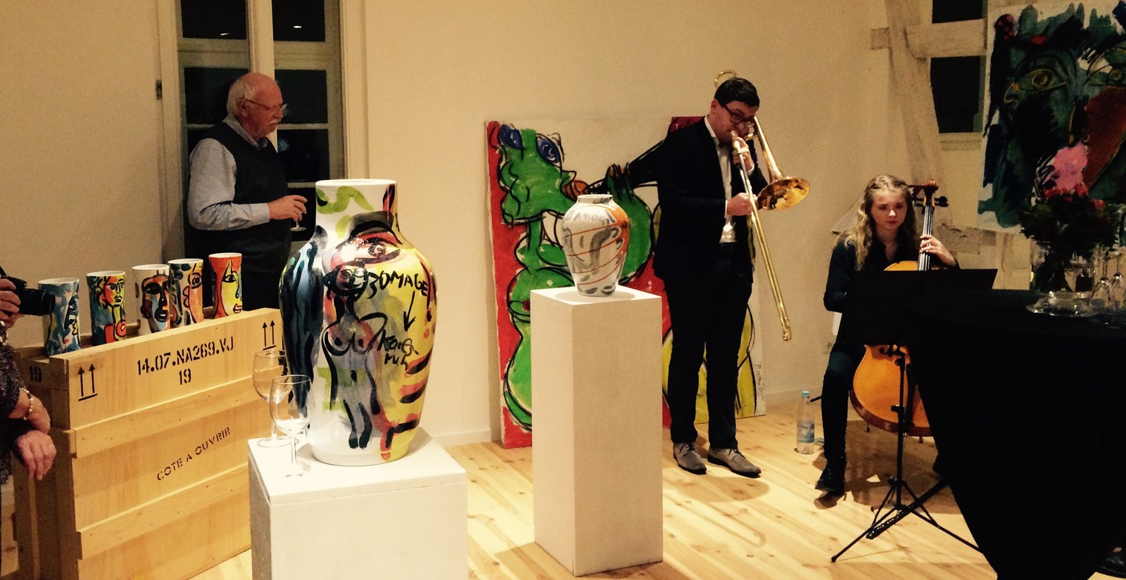 Event photograph from the Wolfsbrunnen exhibition, 2015.